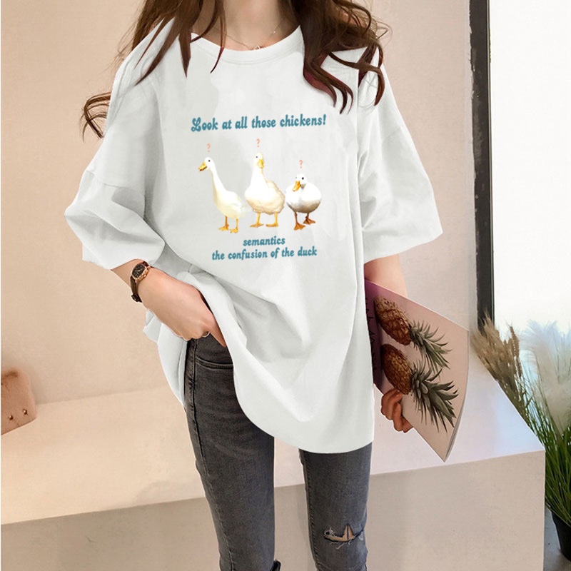 style-พร้อมส่ง-2274-oversize-เสื้อยืดพิมพ์ลาย-เสื้อ-ผญแฟชั่น-เสื้อโอเวอร์size-สไตล์เกาหลีนักเรียนหญิง-ย้อนยุค