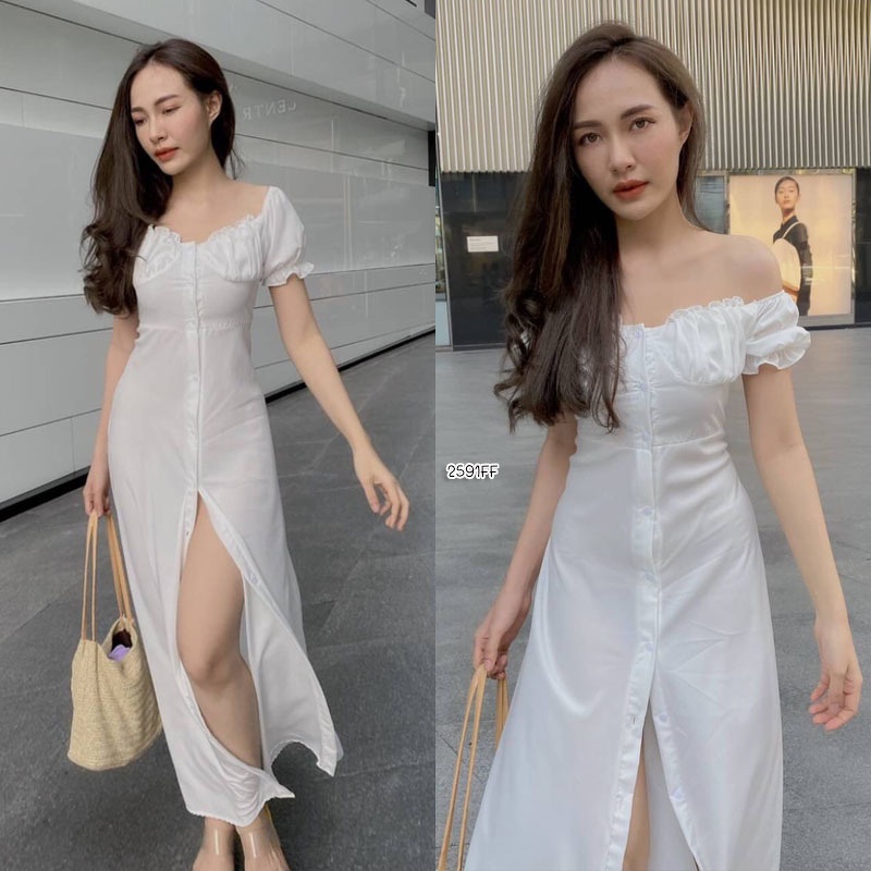 ead-shop-เดรสยาวปาดไหล่