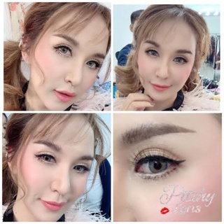 คอนแทคเลนส์ รุ่น Me love สีเทา/ตาล gray/brown by pitchy lens ค่าสายตาปกติ