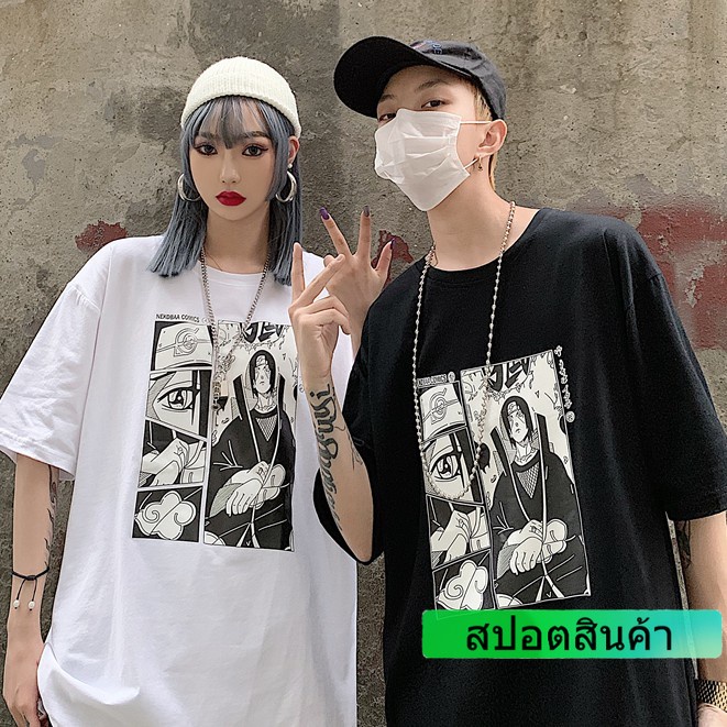 ล่าสุด-ทันสมัยและหลวม-ลายการ์ตูนญี่ปุ่นยอดนิยม-เสื้อคู่-แขนสั้น-เสื้อยืด-2สี-m-3xl