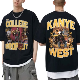 [S-5XL] เสื้อยืด พิมพ์ลายอัลบั้มเพลง Awesome Rapper Kanye West College Dropout คุณภาพสูง สไตล์ฮิปฮอป สําหรับผู้ชาย และผู