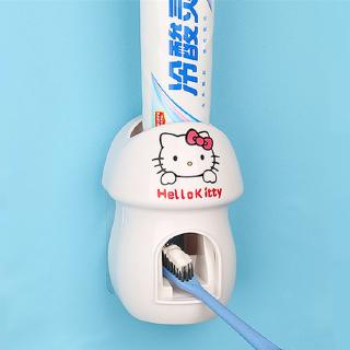 เครื่องบีบยาสีฟันอัตโนมัติ ลายการ์ตูน Hello Kitty ไม่ต้องเจาะรู สําหรับห้องน้ํา