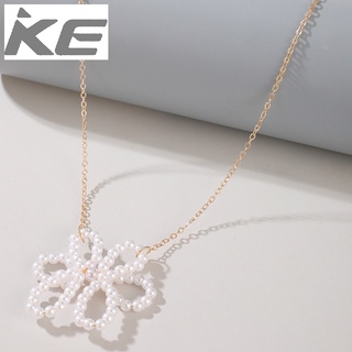 Jewelry Simple Pearl Flower Necklace Elegant Clavicle Chain Necklace for girls for women low p