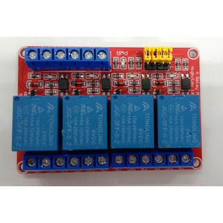 4 Channel Optocoupler Relay Module High &amp; LOW Trigger Relay 5v.