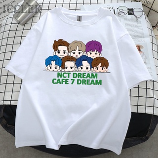 Kpop Nct Dream Cafe 7 Dream Chibi Cute Shirt for Women  T-shirt O-neck Short Sleeves Vintage 90s Aesthetic Graphic Tee T