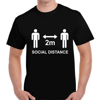 เสื้อยืด พิมพ์ลาย KEEP SOCIAL DISTANCE 2 Metres Apart สําหรับผู้ชาย และผู้หญิง