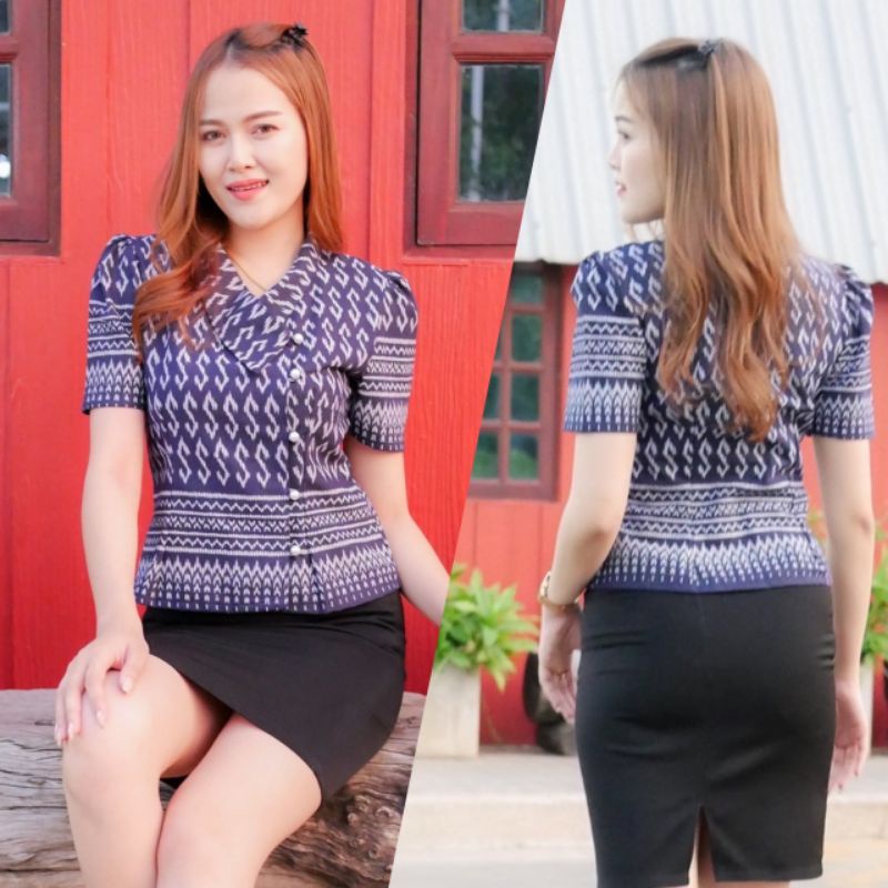 เสื้อผ้าไทย-ผ้าฝ้าย-ลายขอพระราชทาน-ใส่ทำงาน