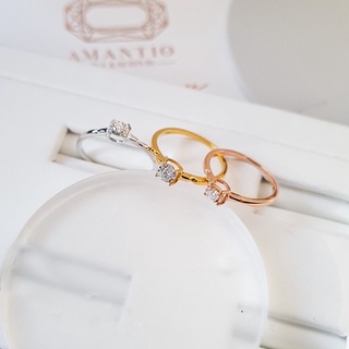 แหวนเพชรแท้เม็ดเดี่ยว 8ตังค์ 💎Amantio Diamond💎(E Color)ตัวเรือน18K เพชรแท้ทองแท้✨✨