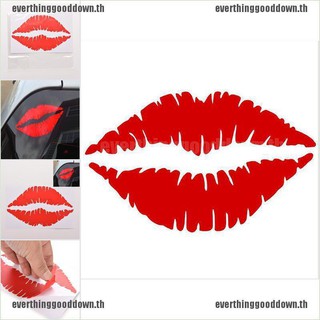 ทุกอย่าง❀สติกเกอร์ PVC ลาย Kiss Mark Lips สีแดง สําหรับติดตกแต่งหน้าต่างรถยนต์ 1 ชิ้น