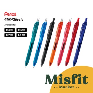 ปากกาเจล Pentel Energel S 0.3 0.5 0.7 1.0 มม. X