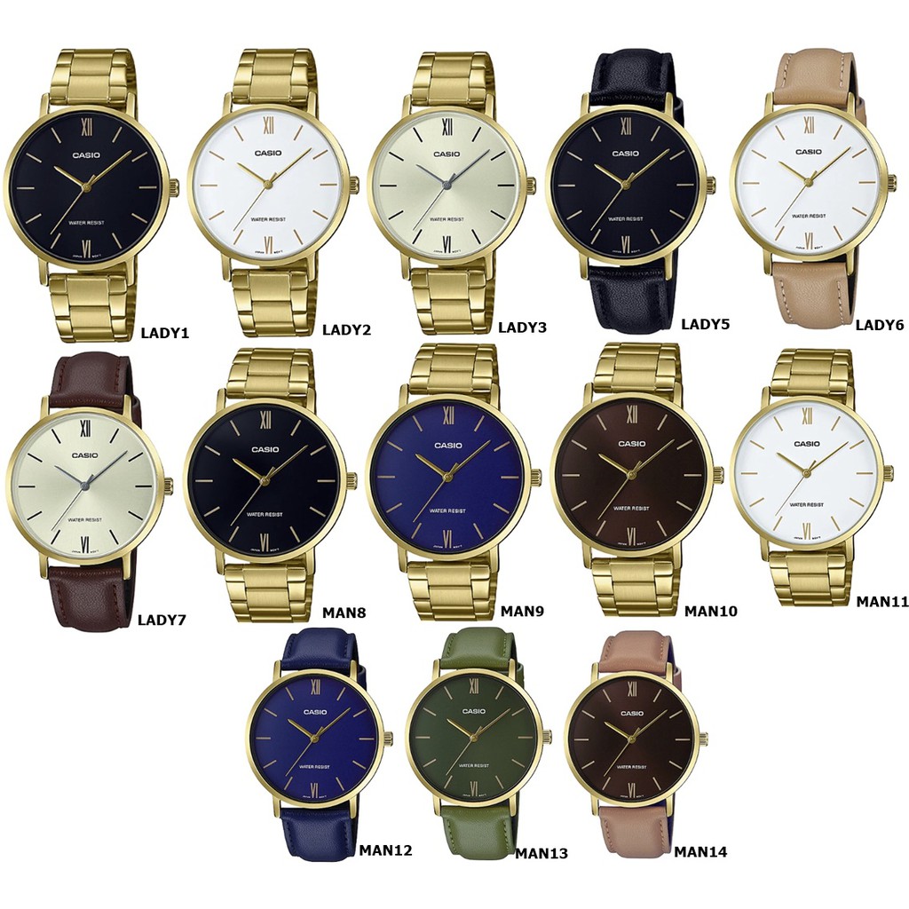 รูปภาพของแท้ New นาฬิกาข้อมือผู้หญิง / นาฬิกาข้อมือผู้ชาย Casio Lady LTP-VT01G Series MTP-VT01G series ประกัน 2 ปีลองเช็คราคา
