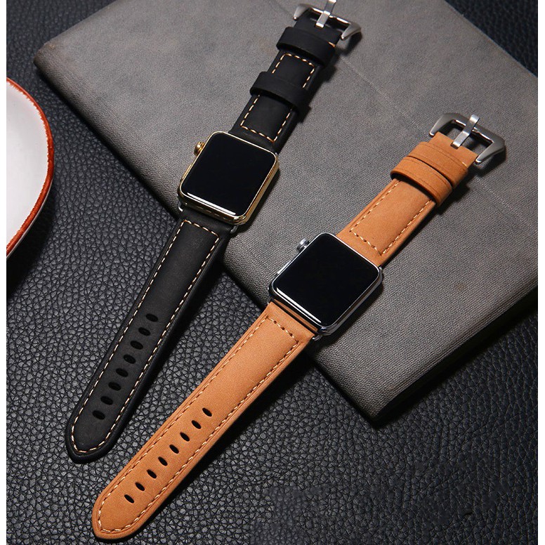 ภาพหน้าปกสินค้าสายนาฬิกา applewatch สายหนังพรีเมี่ยม Apple Watch Band ยาว 41 45 42, 44, 40, 38 มม. สำหรับ iWatch Series 7 6 5 4 3 2 1 Apple Watch SE มีทุกขนาด สาย applewatch 7 จากร้าน fortunetimes02.th บน Shopee