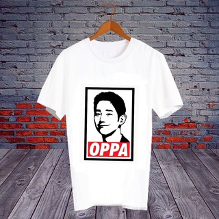 เสื้อยืดสีขาว สั่งทำ เสื้อแฟนคลับ เสื้อ Fanmeeting ศิลปินเกาหลี เสื้อยืด โอปป้า จองแฮอิน Oppa Jung Hae In  - OPA21