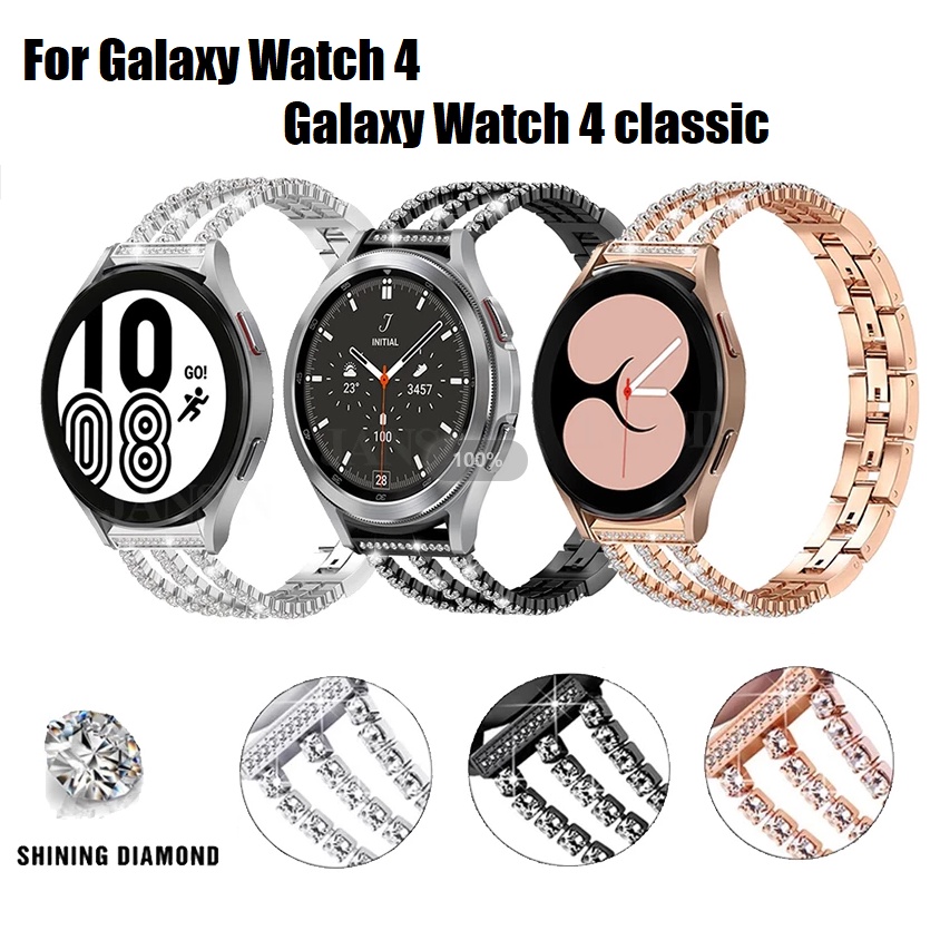 สาย Samsung Galaxy Watch 4 Strap 20mm 22mm Stainless Steel Bling