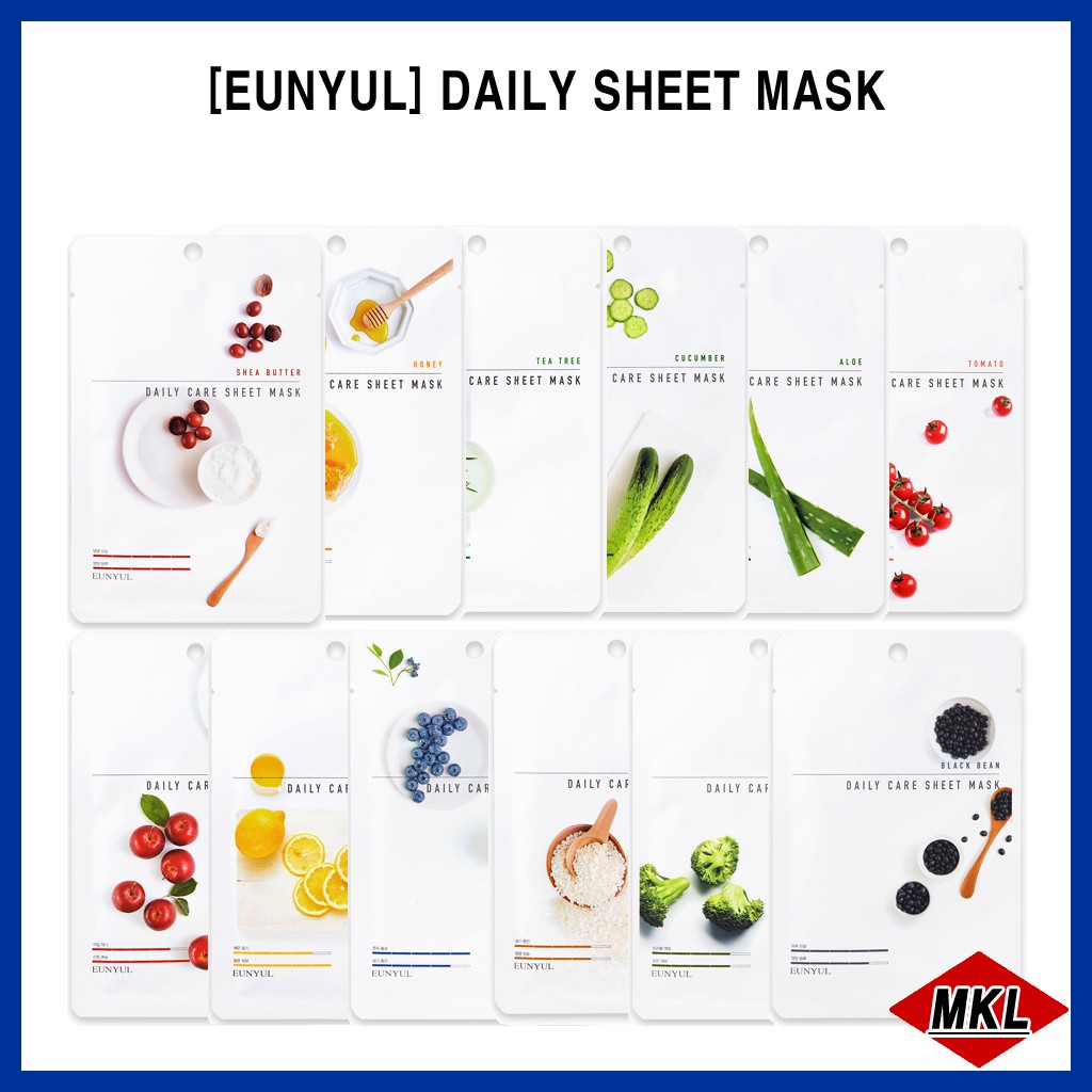 Eunyul แผ่นมาสก์ดูแลผิวทุกวัน 12 แบบ (สุ่มสี) | Shopee Thailand
