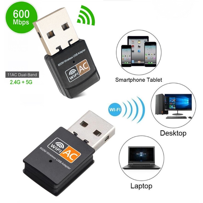 ภาพหน้าปกสินค้า(ส่งจากไทย) ตัวรับสัญญาณ ไวไฟ USB Wifi รับได้ทั้งความถี่ AC 2.4 GHz และ 5 GHz ตัวรับสัญญาณ wifi จากร้าน bank_thb บน Shopee