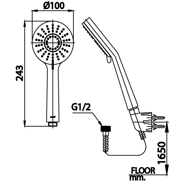 01-06-cotto-z90-hm-ฝักบัวพร้อมสาย-3-ฟังก์ชั่น