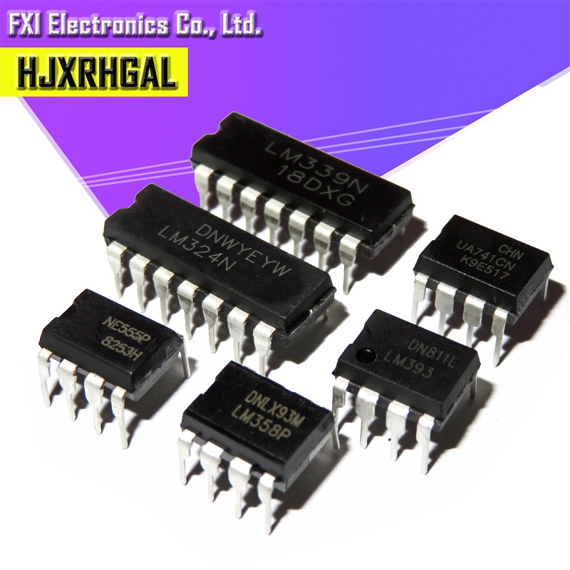 เครื่องขยายเสียง UA741 LM324 LM393 LM339 NE555 LM358 DIP LM358N LM324N ...