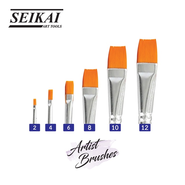 sekai-ชุดพู่กันสีน้ำหัวแบน-6-ด้าม-artist-brushes