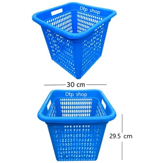 ตะกร้าผ้า ทรงเหลี่ยม (สีหวาน) จุได้เเน่น ตะกร้าพลาสติก