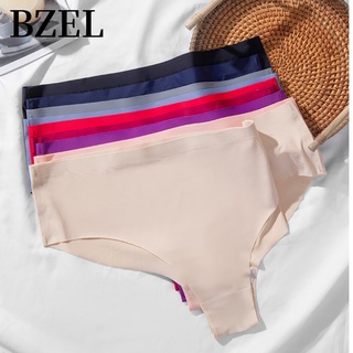 Bzel กางเกงชั้นใน ผ้าเรยอน ไร้รอยต่อ ระบายอากาศ ใส่สบาย เซ็กซี่ สีพื้น สําหรับผู้หญิง พร้อมส่ง