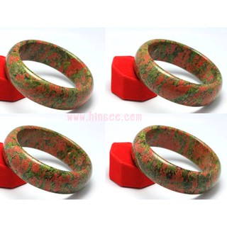 กำไลยูนาไคท์ Unakite Bangle ขนาดหน้ากว้าง 22 มม. วงใน 62 มม