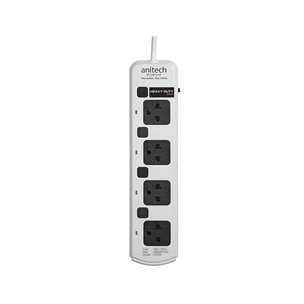 anitech-plug-4-way-4-switch-5-m-tis-h7054-white-ปลั๊กไฟฟ้า-by-banana-it