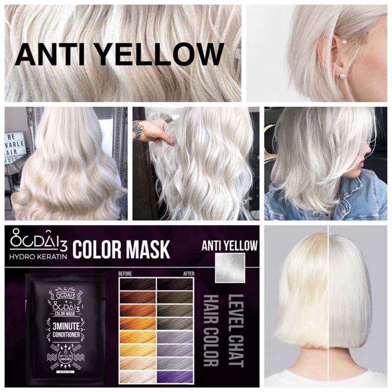 ภาพสินค้าทรีทเม้นท์เปลี่ยนสีผม ANTI YELLOW แบบซอง เบรคผมเหลืองให้ขาว OCDAI3 XXไม่ใช่ตัวกัดสีผม จากร้าน zowiiecolorstylist บน Shopee ภาพที่ 3