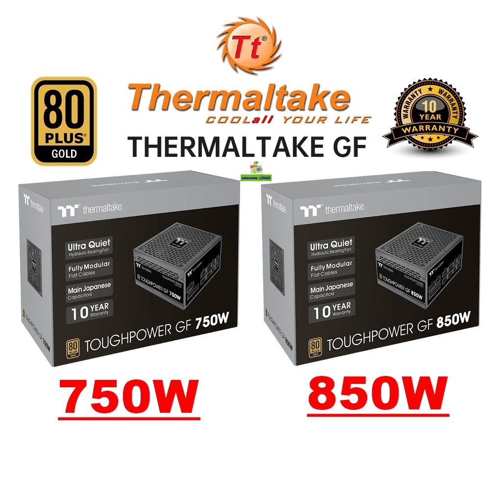 ราคาและรีวิวPOWER SUPPLY (อุปกรณ์จ่ายไฟ) THERMALTAKE TOUGHPOWER GF 750W, GF 850W (80 PLUS Gold) 10Y.