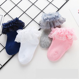 สินค้า 2018 ถุงเท้าผ้าลูกไม้สีแคนดี้สำหรับเด็กทารก