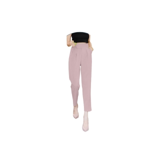 “Alice pants” (S-5XL)(ใส่โค้ด ISSA13MAR ลด 130)) กางเกงผู้หญิงขากระบอกเล็ก เอวสูง กางเกงอำพรางต้นขา ขอบเอวยื่นแต่งกระดุม
