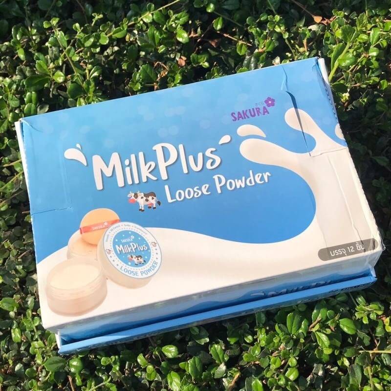 แป้งฝุ่น-sakura-milk-plus-loose-powder-ราคาน่ารัก-สบายกระเป๋า-x1ชิ้น
