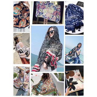 ราคาScarf Shawl ผ้าคลุมไหล่ ผ้าพันคอ c121-140สไตล์โบฮีเมียน ผ้าหนา กันแดด กันลม