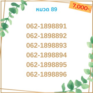 เบอร์มงคล 89 เบอร์มังกร เบอร์จำง่าย เบอร์รวย เบอร์เฮง ราคาถูก ราคาไม่แพง