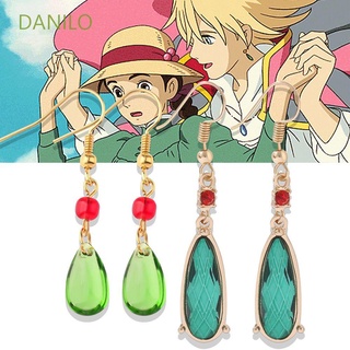 สินค้า DANILO Girl Anime Earrings Japanese Anime Cosplay Props Necklace Women Howl\'s Moving Castle Dangle Earrings Fashion Green Cosplay Jewelry Drop Earring