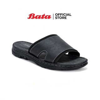 ภาพขนาดย่อของสินค้าBata บาจา รองเท้าแตะ รองเท้าลำลอง รองเท้าแตะแบบสวม รองเท้าแตะพื้นหนานุ่ม สำหรับผู้ชาย รุ่น Than สีดำ 8616172