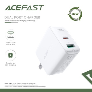 ACEFAST Wall USB Charger 1 USB-A / 1 USB-C (PD32W) Dual Port (US) หัวชาร์จเร็ว Fast Charing อเดปเตอร์