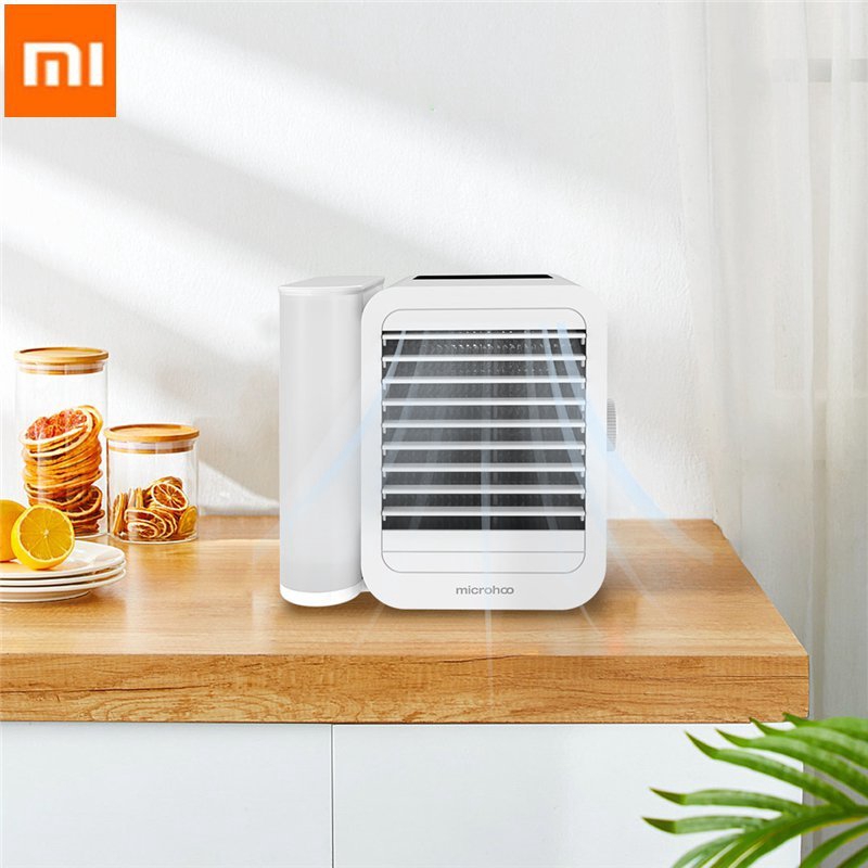 ราคาและรีวิวXiaomi Microhoo 3 In 1 Mini Air Conditioner Water Cooling Fan Touch Screen Timing Artic Cooler Humidifier