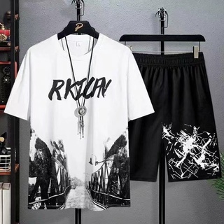 เสื้อยืดคอกลมชุดเซต มาพร้อมกางเกง  เสื้อยืดคอกลมแขนสั้นผู้ชาย รหัสTT117 ,มี4สี น่ารัก ผ้าใส่สบาย เลิศ