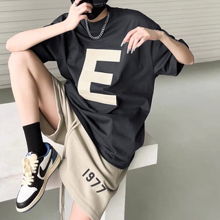 [100% Cotton] เสื้อยืดแขนสั้น พิมพ์ลาย FOG FEAR OF GOD double-line ESSENTIALS high street แฟชั่นฤดูร้อน สําหรับผู้ชาย