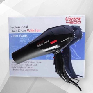 ไดร์เป่าผม Vortex Professional Hair Dryer รุ่น 4800 ดีไซน์ใหม่ล่าสุด น้ำหนักเบา จับกระชับมือ แข็งแรง เสียงเบา (วอร์แทกซ์)