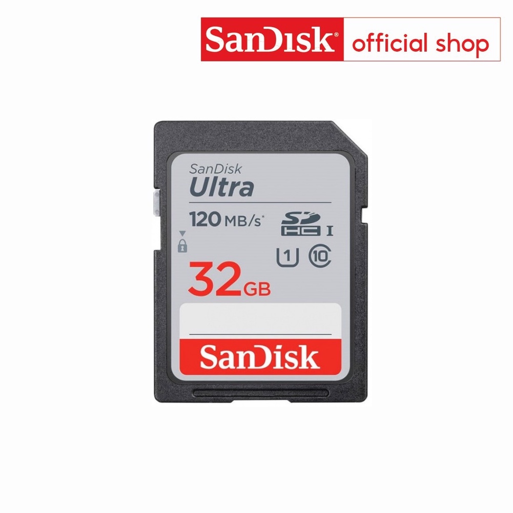 ราคาและรีวิวSanDisk Ultra SD Card 32GB Class 10 Speed 120MB/s (SDSDUN4-032G-GN6IN, SD card)