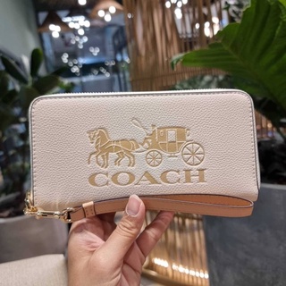 COACH C3548 LONG ZIP AROUND WALLET WITH HORSE AND CARRIAGE