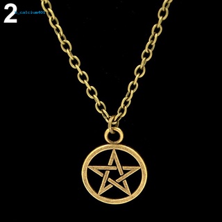 Farfi  Women Men Round Hollow Star Pentagram Pendant Necklace Xmas Gift Cool Jewelry