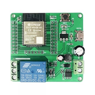 ESP32-WROOM,บอร์ดพัฒนา 1 relay USB 5V เหมาะสำหรับใช้ไฟ DC7-60V  ควบคุม wifi smart home smart farm switch wifi