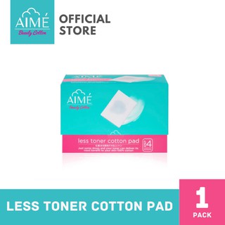 AIME สำลีแผ่น Less Toner Cotton Pad กิน Toner น้อยลงอ่อนโยนต่อผิว (1 กล่อง) (80 แผ่น/กล่อง)