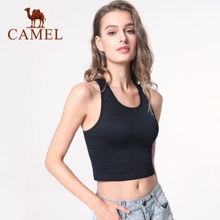 Camel เสื้อกั๊กโยคะ ผู้หญิง พร้อมแผ่นรองหน้าอก กันกระแทก ฟิตเนส วิ่ง กีฬา ชุดชั้นใน