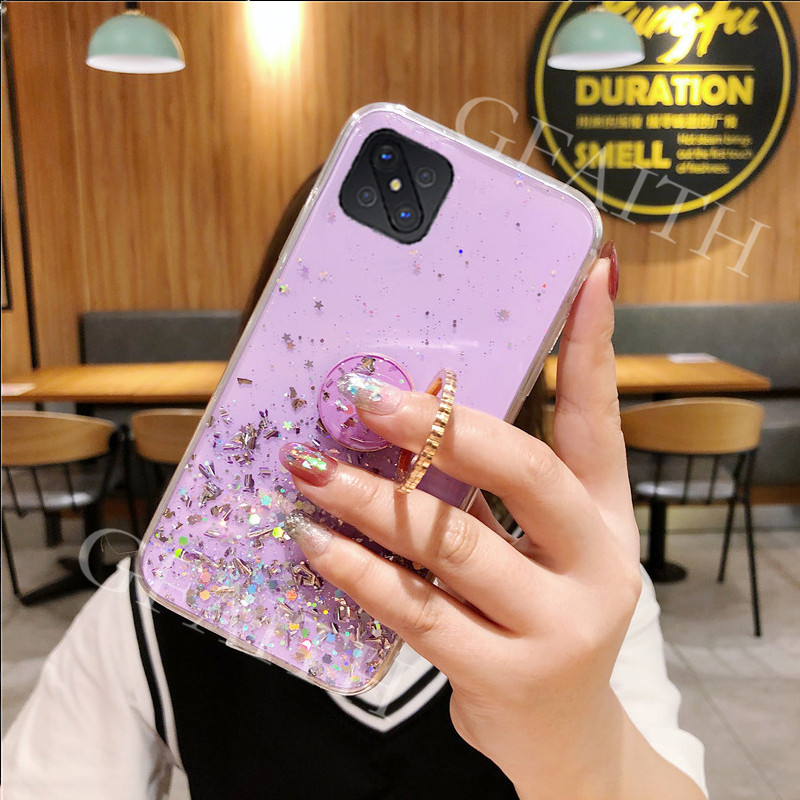 ready-เคสโทรศัพท์-oppo-reno4-z-5g-2020-phone-case-luxury-transparent-ring-holder-star-bling-casing-new-ins-selling-hot-solid-glitter-phone-cover