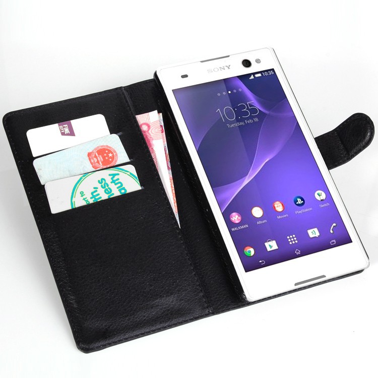 เคสเคสกระเป๋าสตางค์หนัง-pu-สําหรับ-sony-xperia-c4-เคสมือถือ