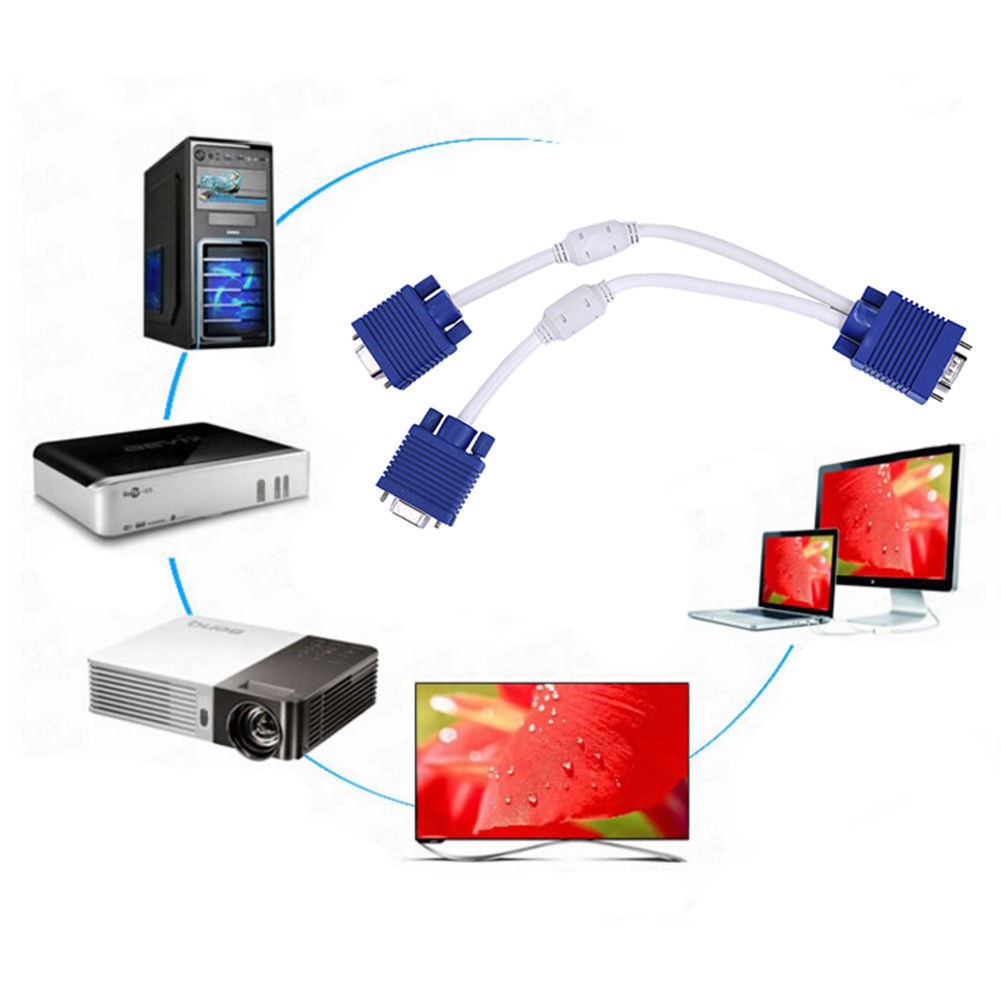 ส่งเร็ว-สาย-y-vga-1-2-y-vga-cable-สายสีขาว-1-คอมออก-2-จอ-หัว-vga-splitter-cable-1ออก2-จอ-rgb-dm